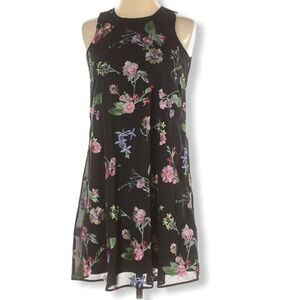 CALVIN KLEIN Black Floral Mini Cocktail Dress